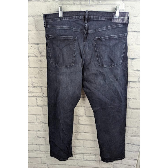 Calvin Klein Men's Jeans Dark Wash RInse CKJ 035 Straight Leg Size 36W 32L - Picture 2 of 4